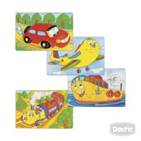 Dactic - 4 Puzzles De Madera 12 Pz Med. De Transp