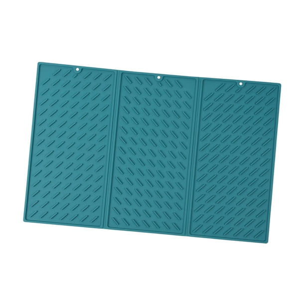 Estera de secado de platos, estera de drenaje para encimera de cocina, secado rápido, fácil de limpiar, aislamiento térmico, antideslizante, alfombril verde
