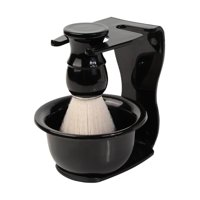 Ioensy - 3 Uds, Brocha De Afeitar Para Peluqueros, Tazón De Jabón Para Afeitar, Espuma Rápida, Limpieza De Barba Facial