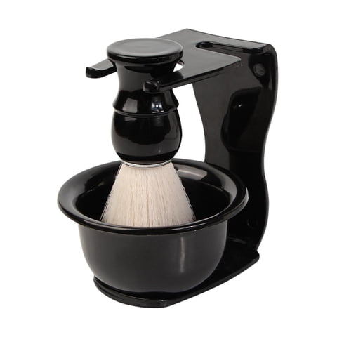 Ioensy - 3 Uds, Brocha De Afeitar Para Peluqueros, Tazón De Jabón Para Afeitar, Espuma Rápida, Limpieza De Barba Facial