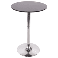 Moboi - Mesa Bar Centro Altura Regulable 60Cm Diámetro Negra