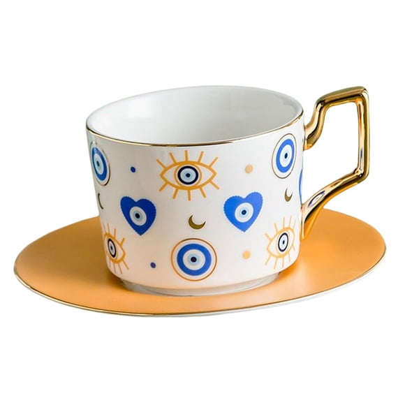 Taza De Té De Cerámica Evil Eyes De 250 Ml Para Capuchino Inauguración De La Casa Estilo De Oficina C