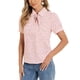 thumbnail image 4 of INSPIRE CHIC Blusa de Chifón con Estampado Retro de Manga Corta y Lazo en el Cuello Peter Pan para Mujer, Talla M, Puntos Rosados, 4 of 5