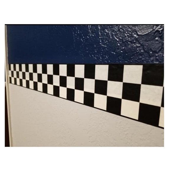 Borde Rolling Borders Bandera a Cuadros 11.4 cm Borde Negro 4.5 m