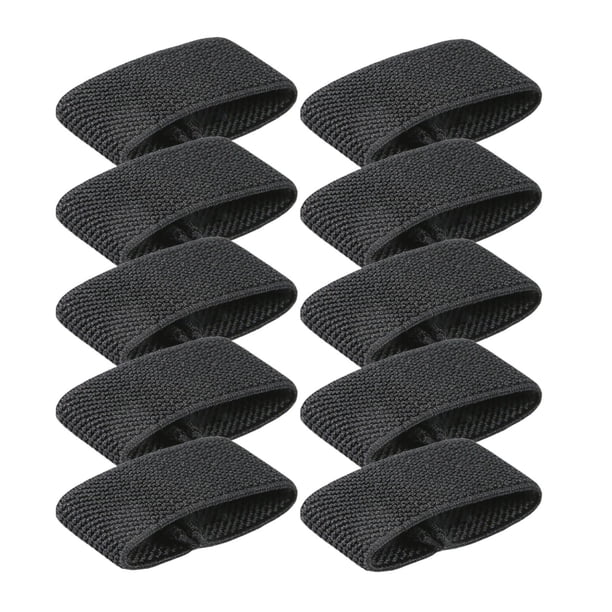 10x Correa Elástica Para Sujetar Correas, Banda De Retención Para Pantalones, Cinturón, Trabillas De Nailon Para Cinturón, Color Negro