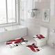 thumbnail image 2 of Alfombrillas De Baño T.f.i Diseño Varios 180x180 Cm Rojo Y Blanco Flores, 2 of 3