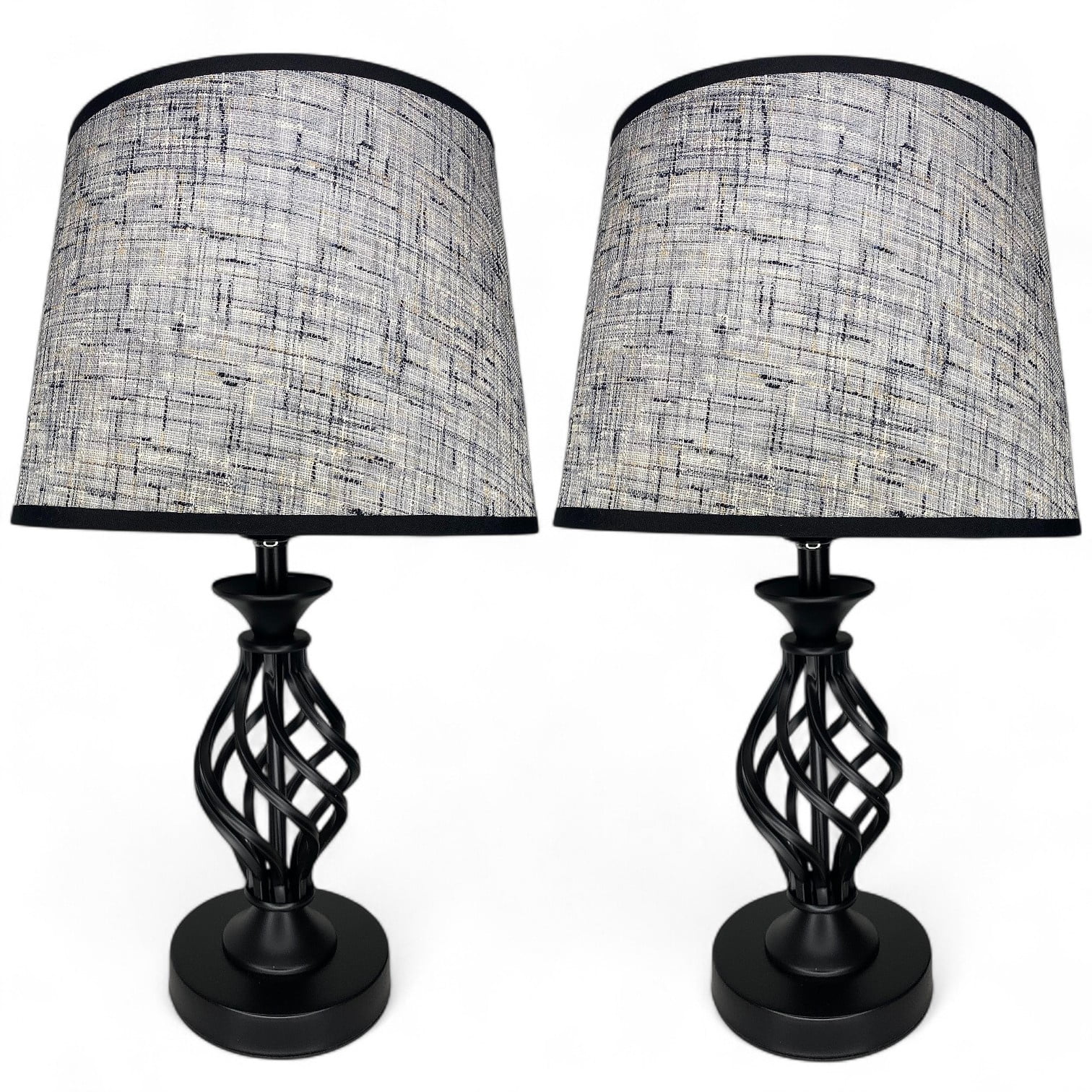 Genérica - Lámpara De Velador Living Mesa Decorativa Dormitorio Moderna Minimalista E27 Pack De 2