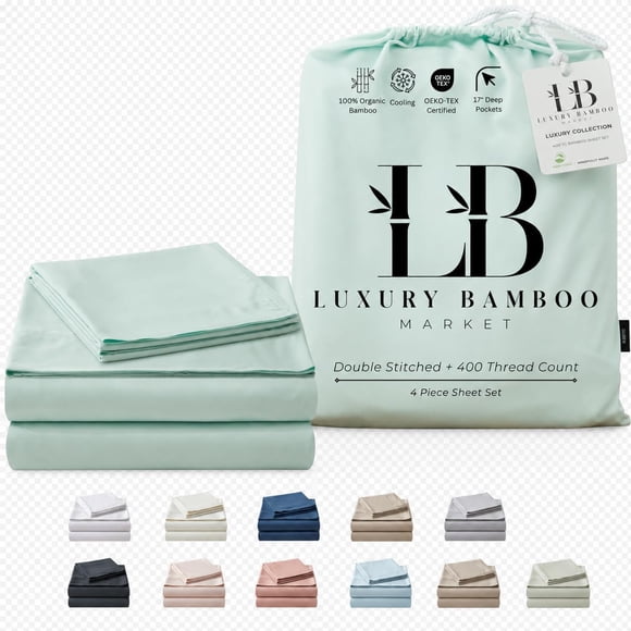 Juego de sábanas King Verde Costero – LB Luxury Bamboo Market