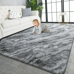 Alfombra Twinnis Super Soft Shaggy, 150 X 240 Cm, Gris Y Negro