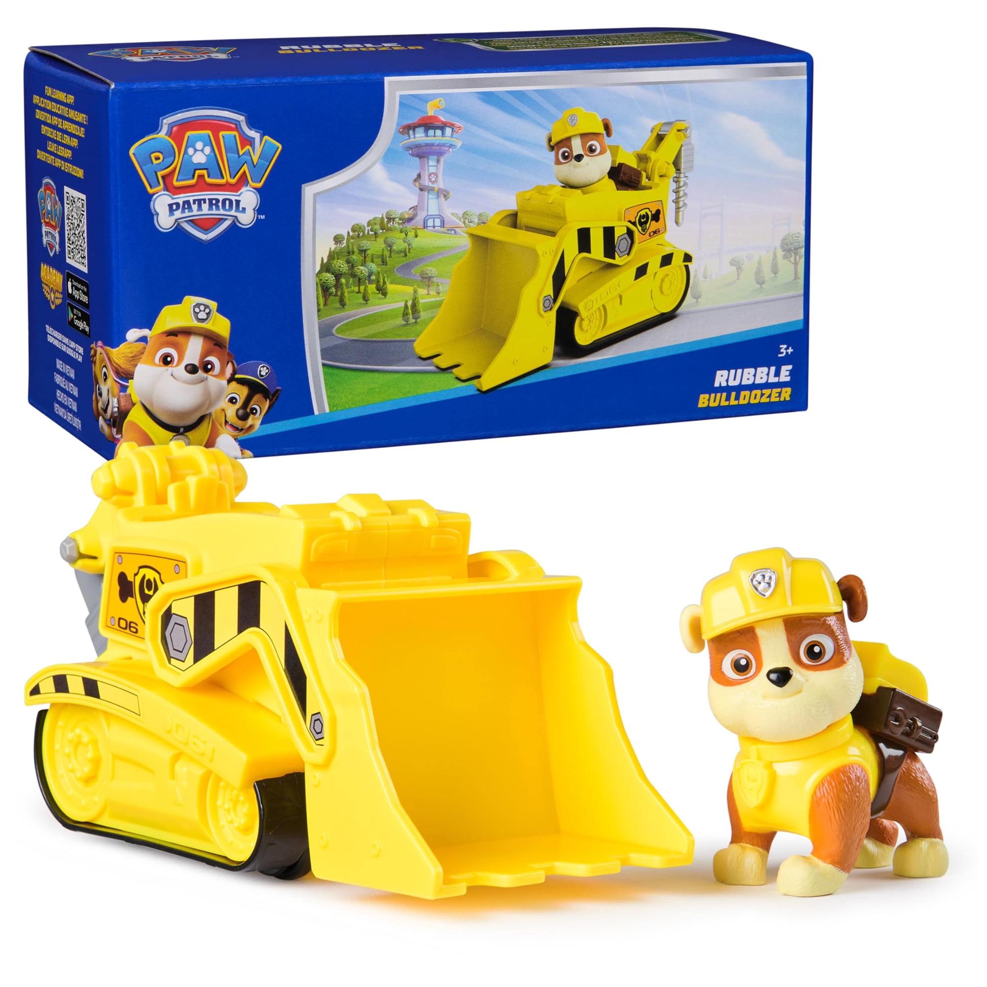 Toy Truck Paw Patrol Rubble's Bulldozer Con Figura Coleccionable