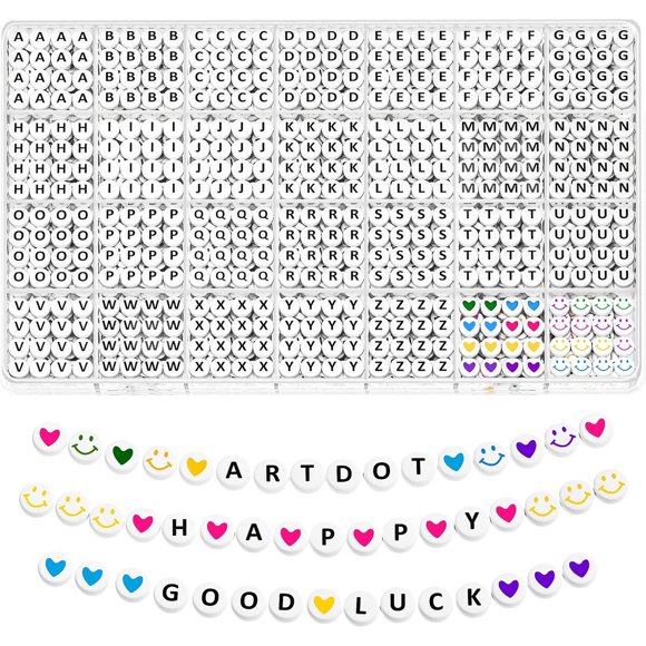 Kit de cuentas de letras ARTDOT, 1400 piezas, 28 estilos