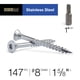thumbnail image 2 of Tornillos para madera Deck Plus 48462 de acero inoxidable #8 x 4 cm, 147 unidades, 2 of 9