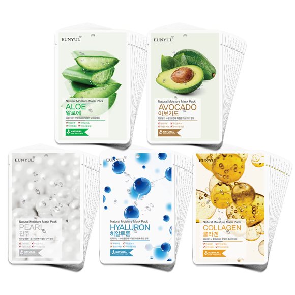 Mascarilla EUNYUL Natural Pack 50 con aloe, colágeno, perla, etc.