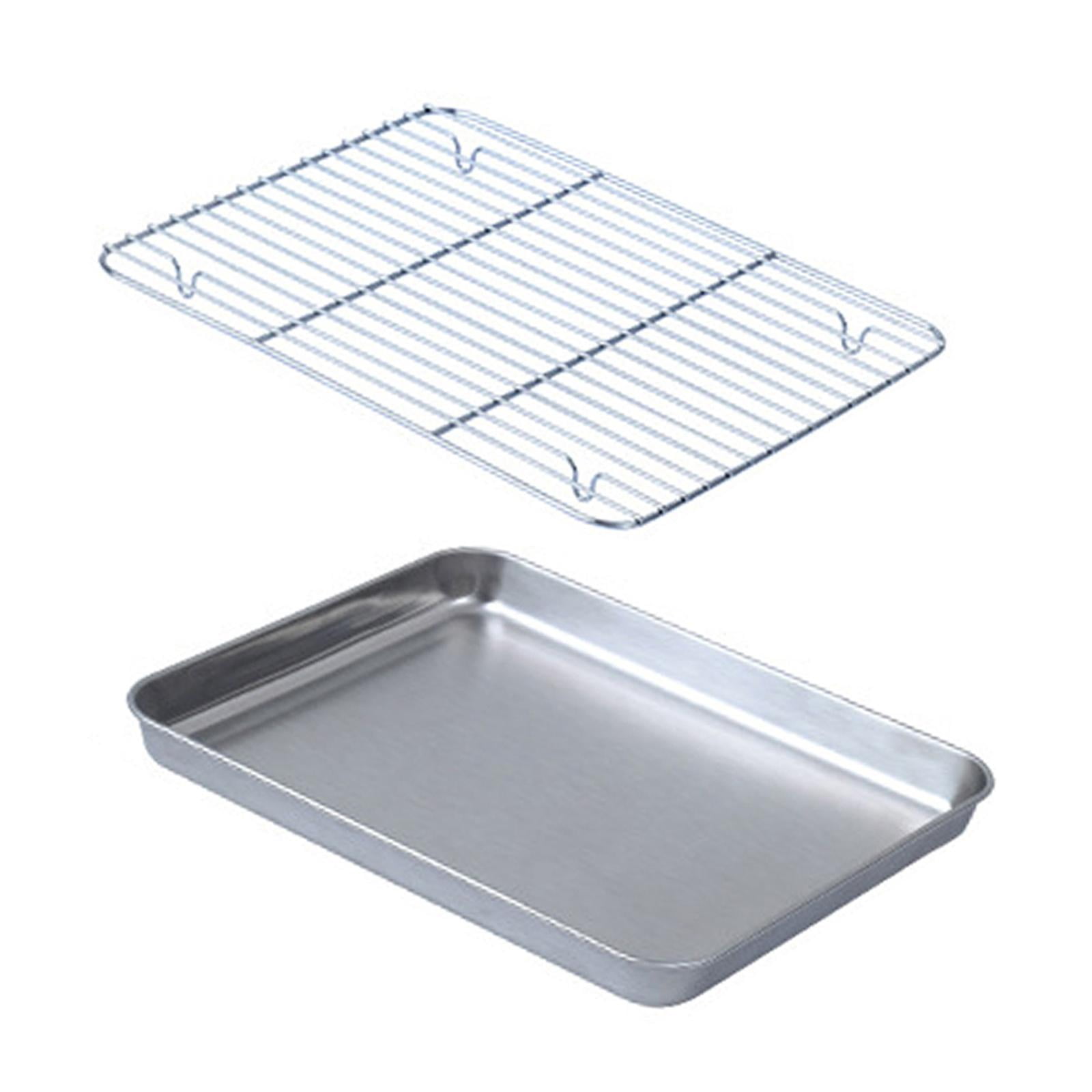 Magideal - Molde Para Hornear, Molde Para Galletas Con Rejilla De Alambre, Versátil, Bandeja Para Horno Antiadherente, Rejilla De Enfriamiento Para Hornear, Asar 25cm X 205cm