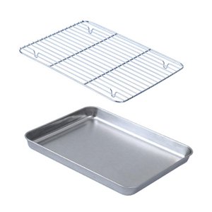 Magideal - Molde Para Hornear, Molde Para Galletas Con Rejilla De Alambre, Versátil, Bandeja Para Horno Antiadherente, Rejilla De Enfriamiento Para Hornear, Asar 25Cm X 205Cm