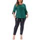 thumbnail image 2 of Agnes Orinda Conjuntos de Halloween para Mujeres Tallas Grandes Tops de Escuela Universitaria Brillantes Manga 3/4 con Abertura Cuello Redondo Brillo Destello Lentejuelas Blusa de Fiesta 2025 2X Verde, 2 of 6