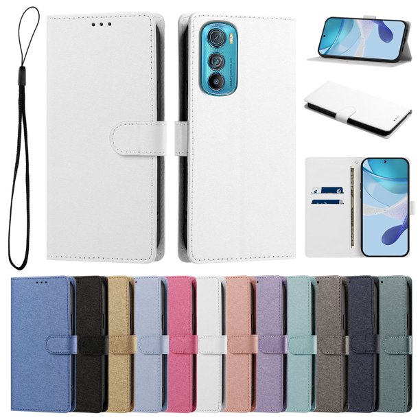 Cartera para Motorola Edge 30 con Bolsillo de Tarjetas, Blanco