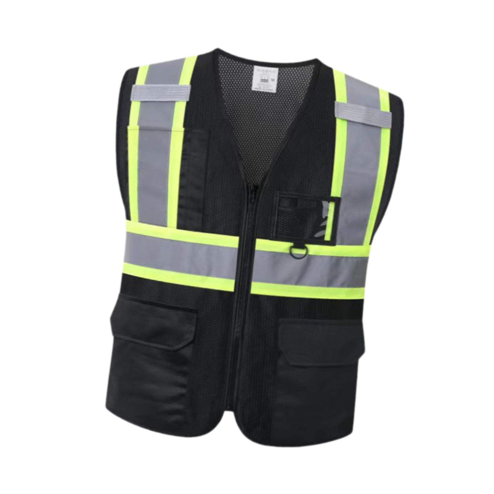 Magideal - Chaleco Seguro Reflectante, Ropa De Trabajo, Hombres De Mujeres, Versátiles, Alta Visibilidad Con Cremallera De Bolsillos Para Correr Perros Caminando