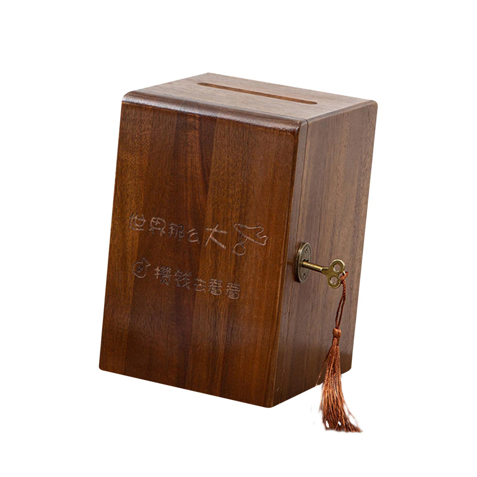 Magideal - Hucha Caja Del Tesoro Con Cerradura Y Llave, Regalos De Recuerdo Caja De Ahorro Decorativa Versátil, Caja De Almacenamiento De Joyas Decoración Del B