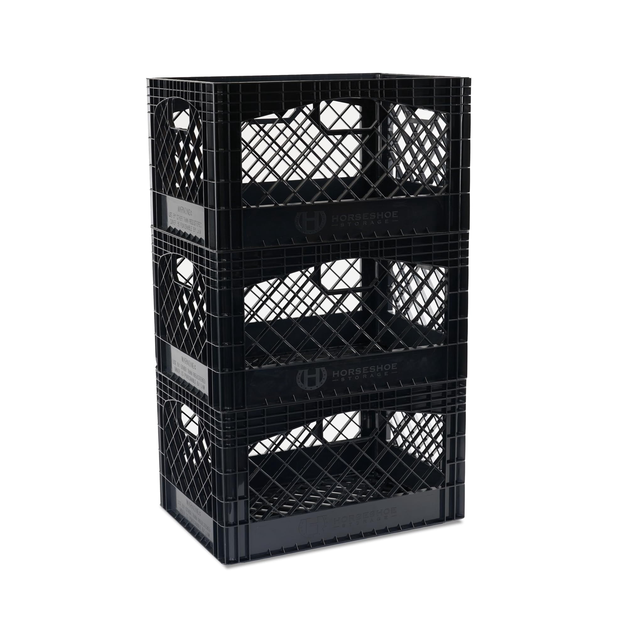 Milk Crates Horseshoe Storage, Apilables, 24 L, Paquete De 3 Paquetes De Plástico