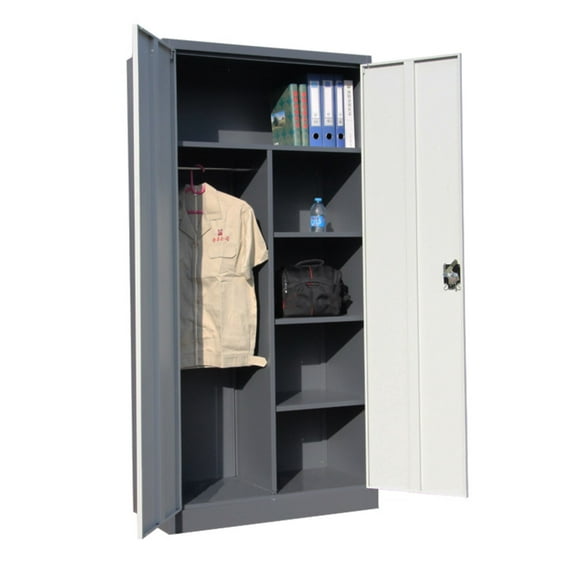 Armario de Acero 90x40x185 cm. 6 Espacios. 2 Cuerpos 2 Puertas