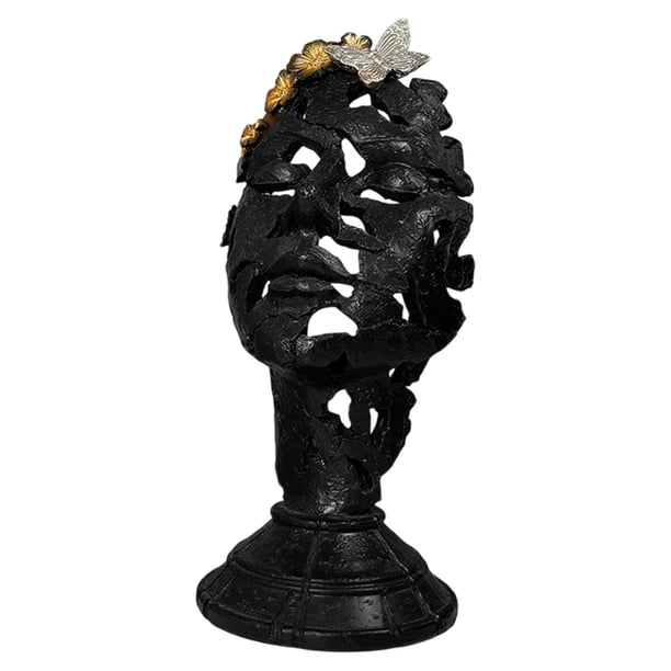 Escultura De Rostro Femenino Abstracto, Decoración Para El Hogar, Oficina, Sala De Estar, Color Negro