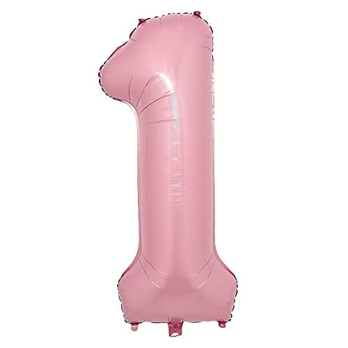 Ruiansi - Globos Con Números Ruinasi, 16 Cm, Papel De Aluminio Rosa Para Decoración De Fiestas