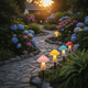 thumbnail image 2 of Set 5 Luces Solares Led Hongos Con Estaca Jardin Calida, 2 of 9