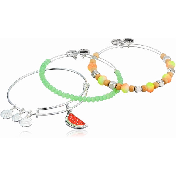 Set de Pulseras Alex and Ani Color Infusion One in a Melon Plateado Brillante Expandible