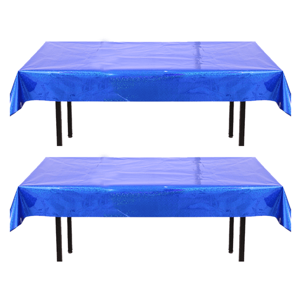 Paquete de 2 manteles de aluminio de 1 m x 2,7 m, de plástico brillante, para decoración de mesas de fiesta.