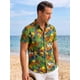 thumbnail image 4 of INSPIRE CHIC Camisa Hawaiana de Hombre de Manga Corta con Botones Florales Tropicales Casual de Verano para la Playa L Verde, 4 of 5
