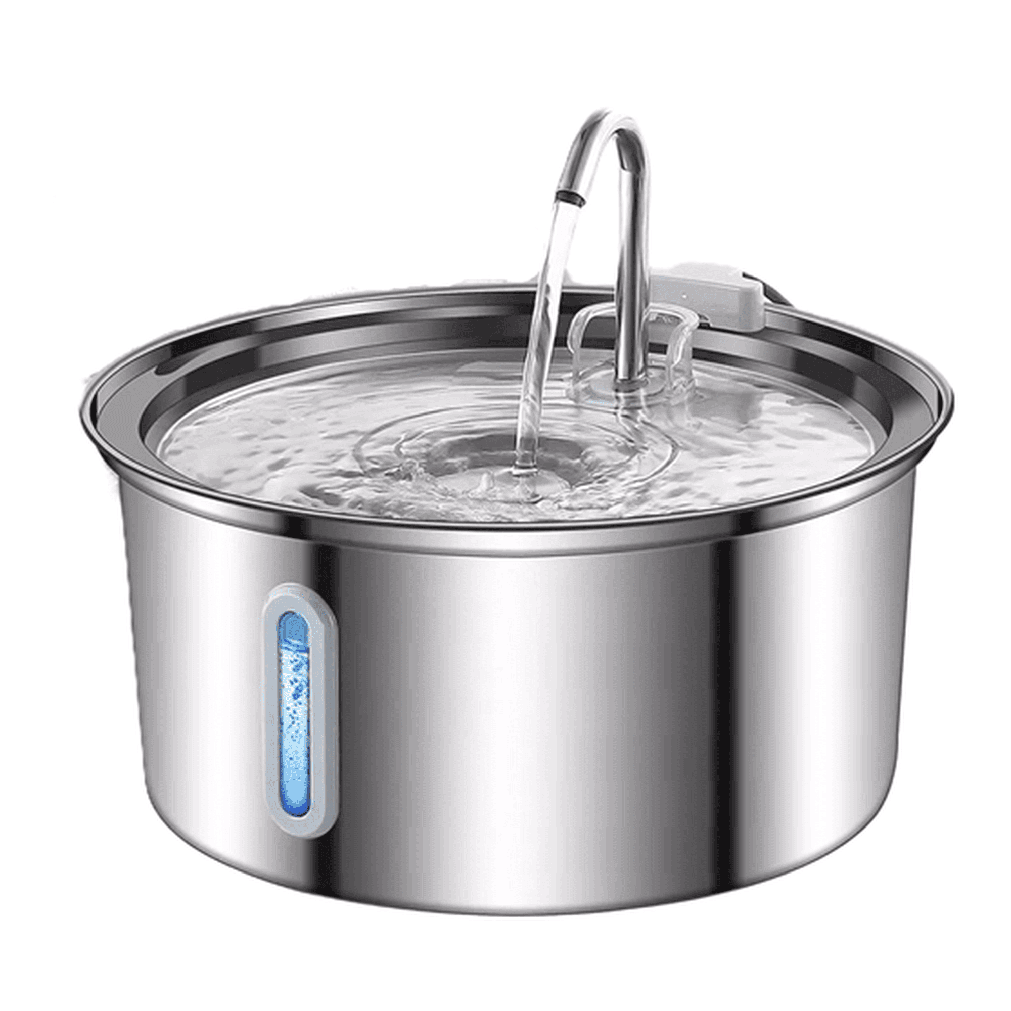 Genérico - Fuente De Agua Para Gatos Acero Inoxidable Con Ventana 3.2l