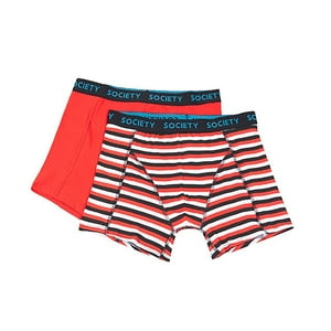 Bóxer Hombre Bipack Rojo Líneas Corona