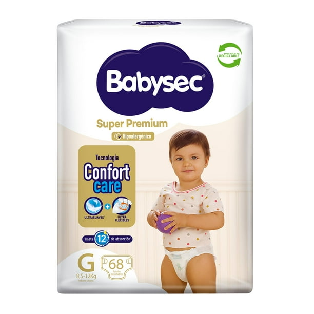 Pañales de Bebé Babysec Super Premium Cuidado Total 68 un G | Lider