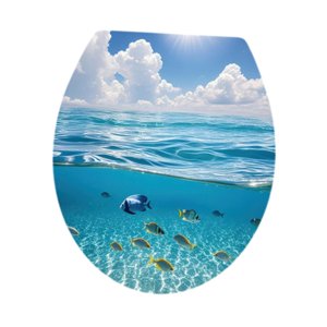 Magideal - Calcomanías Para Tapa De Inodoro, Pegatinas Para Baño, Fáciles De Limpiar, Decoración De Pared Para Baños, Bricolaje, Animales Del Océano, Autoadhesiv