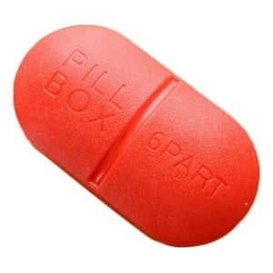 Genérico - Set 4 Pastillero Rojo 6 Compartimientos Portatil Lau