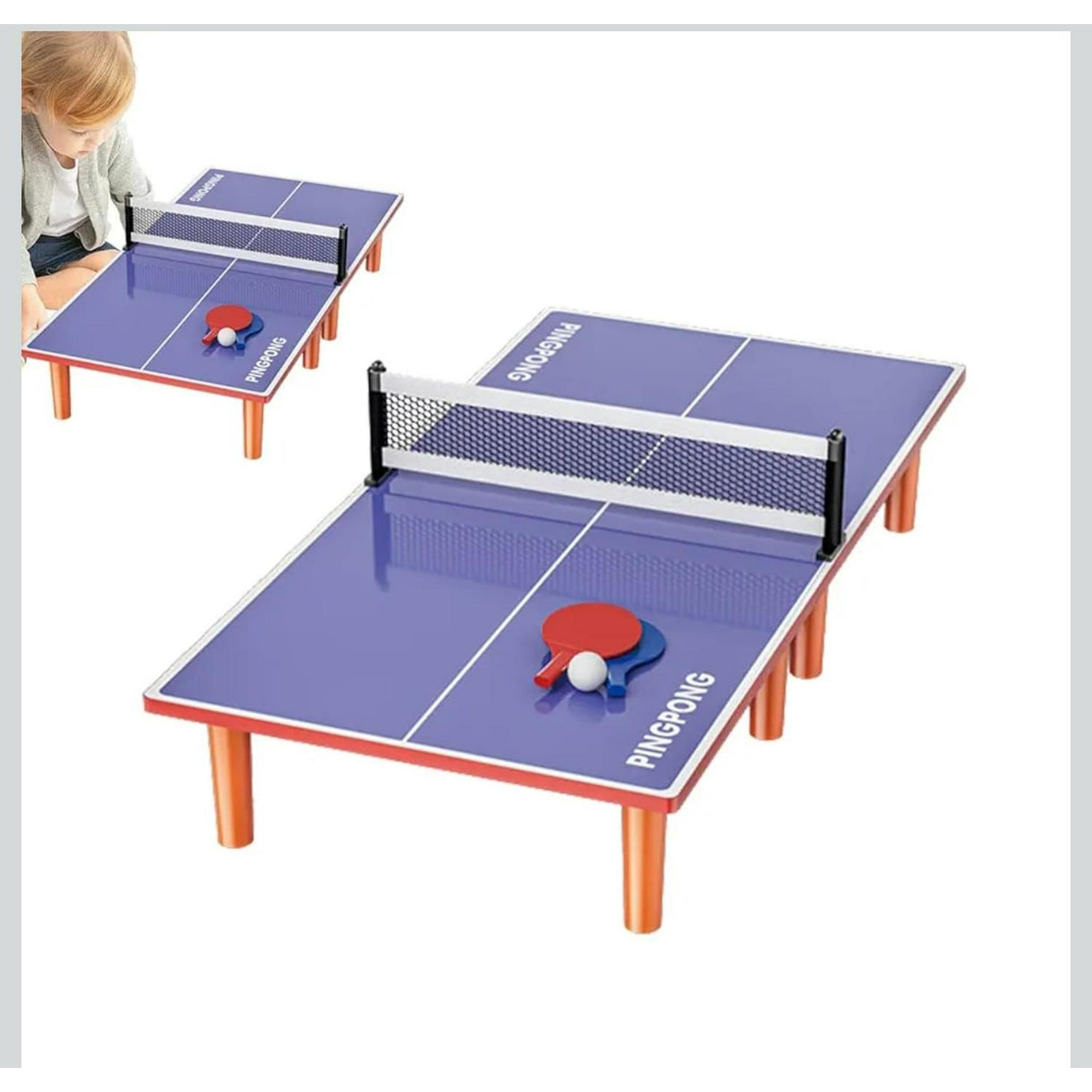 Genérico - Mini Mesa De Juego Ping Pong Portátil Azul