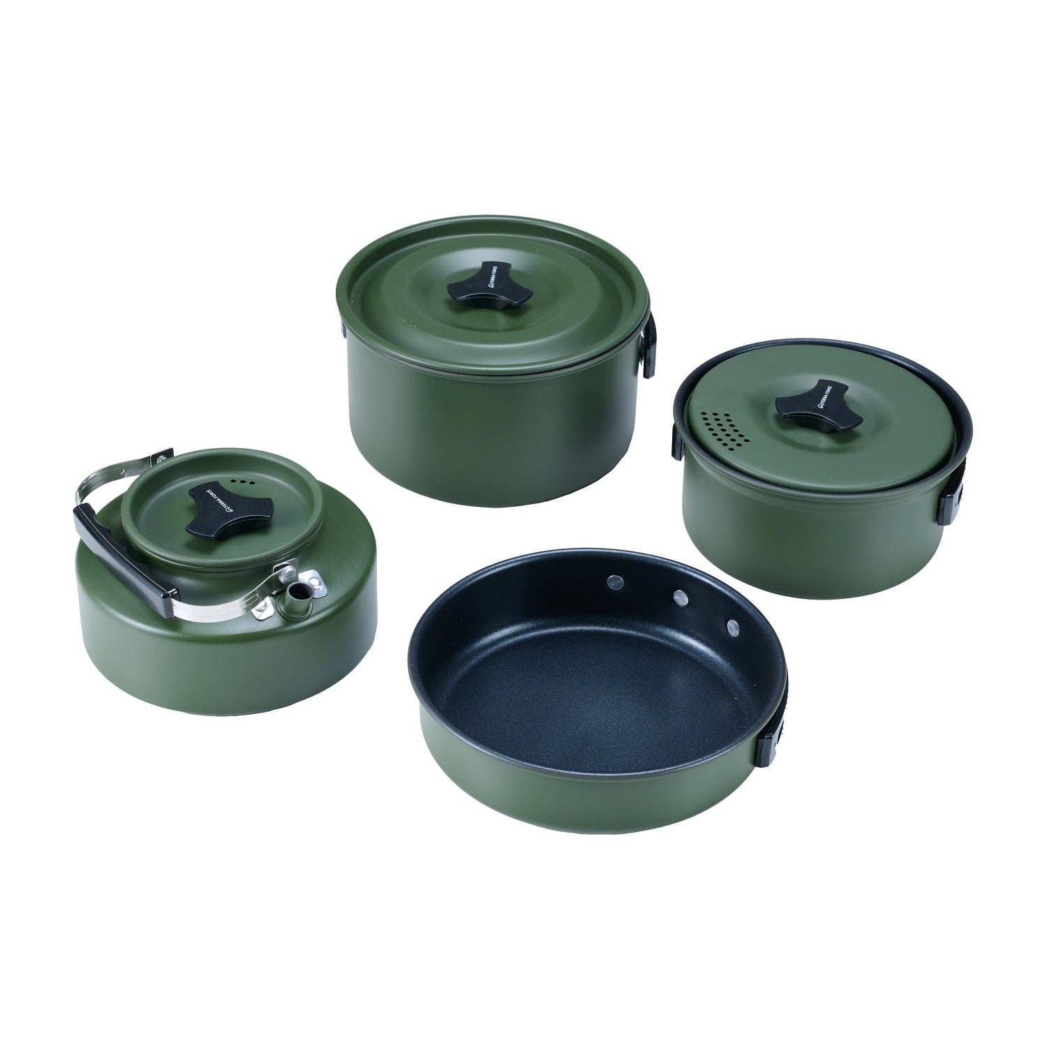 Terra Force - Set Ollas Aluminio Anti-adherente 4 Piezas Verde Militar