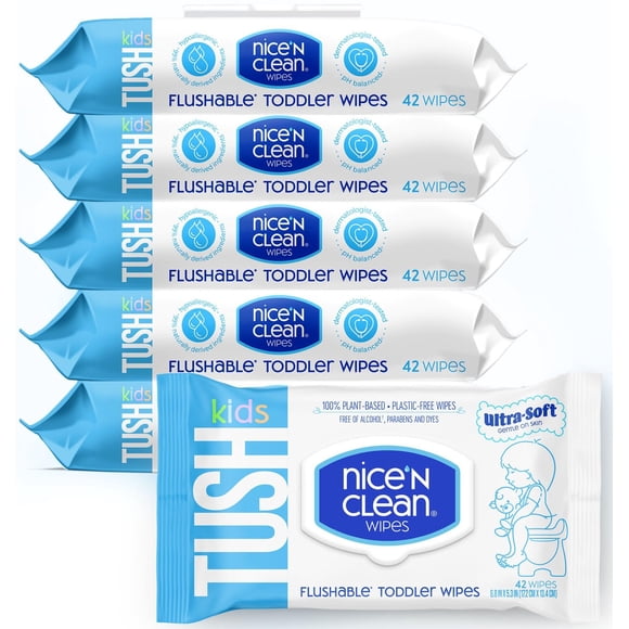 Toallitas desechables para niños pequeños Nice 'N CLEAN, 42 unidades (paquete de 6)