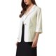 thumbnail image 4 of Blazers Casuales para Mujeres Verano Manga 3/4 Ligero Chaqueta de Traje de Algodón Lino 2XL Beige, 4 of 6
