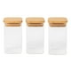 thumbnail image 1 of Set 3 Frasco Hermetico Cuadrado 400mL Vidrio 12cm Tapa Bambú, 1 of 3