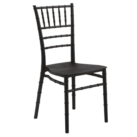 Moboi - Silla Chiavari Apilable Para Comedor Terraza Eventos Negra