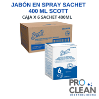 Jabon Spray Caja X 6 Sachet Scott 400 Ml