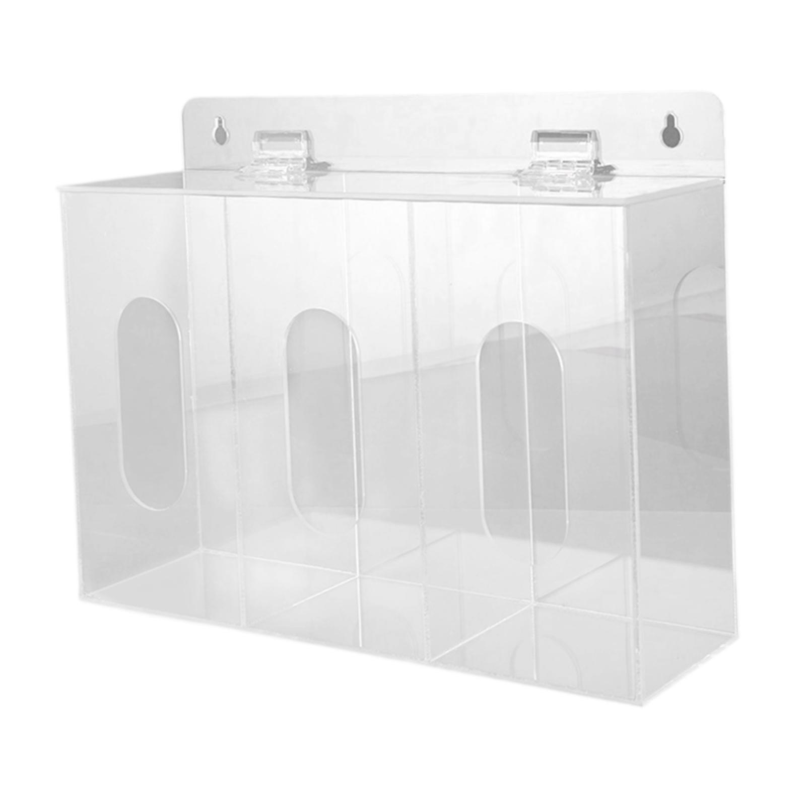 Magideal - Dispensador De Guantes Acrílicos De Guante Desprendimiento De Guantes Transparentes Monta De Pared O Estante De Guantera De Mesa Para Múnis De Cabello 3 Cuadrículas