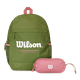 thumbnail image 1 of Pack Wilson mochila Atom verde + estuche Charlotte rosado, 1 of 7