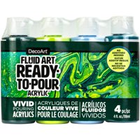 Paquete Económico Para Verter Pintura Decoart Fluidart Jungle, Paquete De 4