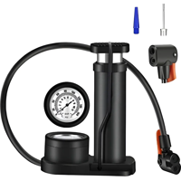 Genérico - Bombin Inflador Pie Portati Medidor Doble Válvula Bicicleta