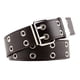 thumbnail image 3 of Mujeres Cinturón Punk Doble Ojal Cuero Jeans Cintura Correa Café., 3 of 3