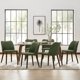 thumbnail image 1 of Sillas de Comedor COLAMY Juego de 6 Verde Cuero PU Patas de Madera, 1 of 5