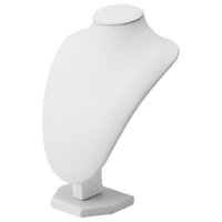 Ioensy - Collar Cadena Joyería Busto Tiendas Minoristas Tienda Collar Soporte De Exhibición Soporte Blanco Pu 21X15Cm
